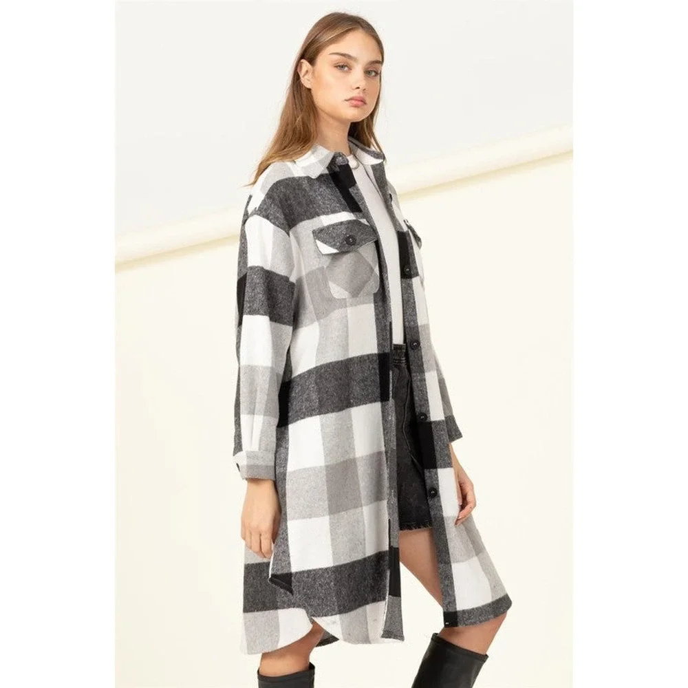 Trendy Throwback Checkered Shacket - Picture 2 of 10